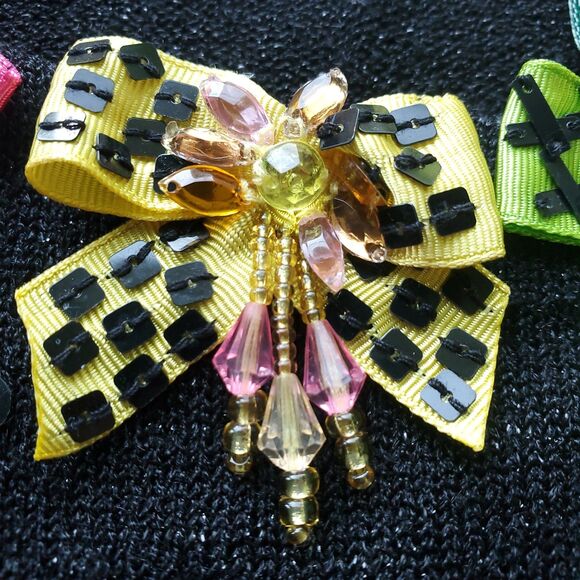 Vintage Design Options By Philip & Jane Gordon Sweater XL Black Pullover Bows - Picture 5 of 16